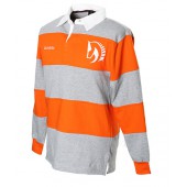 Orange and Grey Striped Rugby Shirt