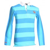 Blue and Laguna Striped Rugby Shirt